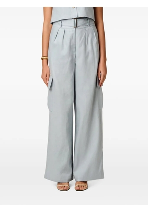 HEVRON Maggie belted pleated pants - Blue
