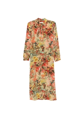 MOMONÌ floral-print silk midi dress - Neutrals