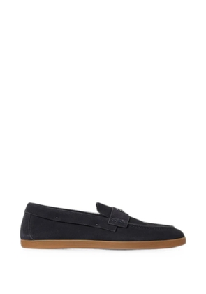 Cesare Paciotti suede logo-plaque loafers - Blue