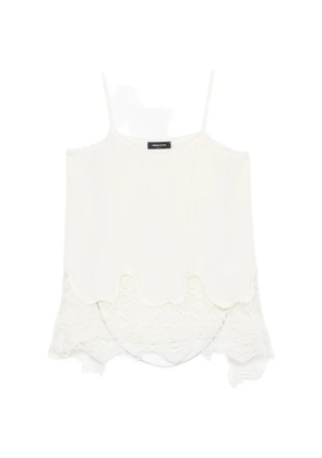 Fabiana Filippi V-neck lace-trim asymmetric top - Neutrals