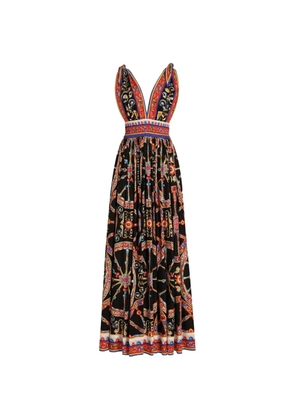 Dolce & Gabbana Carretto-print long poplin dress - Black