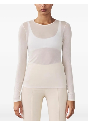 ARTEMIS DICIERO Dasha semi-sheer long-sleeve T-shirt - White