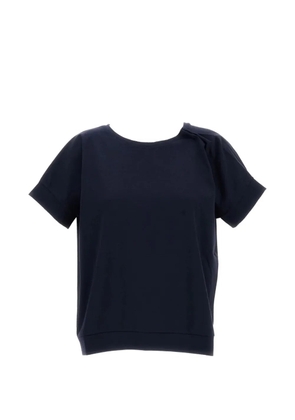 MSM STUDIO pleated-neck T-shirt - Blue
