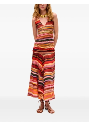 Carolina K Regina marble-print midi dress - Red