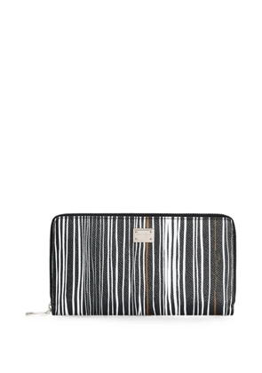 Dolce & Gabbana stripe-print calfskin wallet - Black
