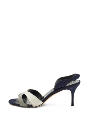 Manolo Blahnik open-toe slingback sandals - Blue