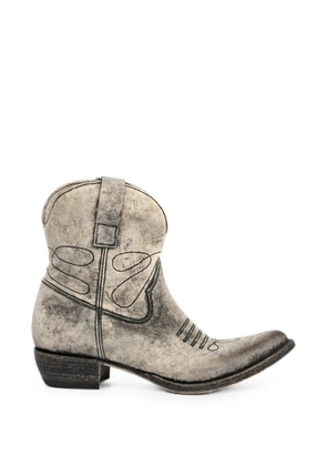 Shoto leather cowboy boots - Grey