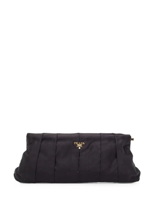 Prada Pre-Owned pleated frame clutch bag - Black