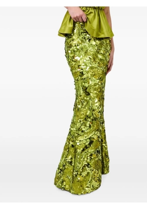 Aknvas sequin-embellished maxi skirt - Green