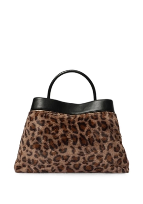 TWINSET leopard-print faux-fur tote bag - Brown