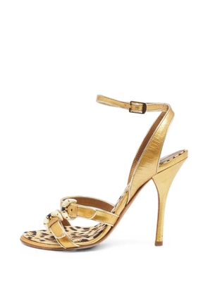 Roberto Cavalli Vintage leather heeled sandals - Gold
