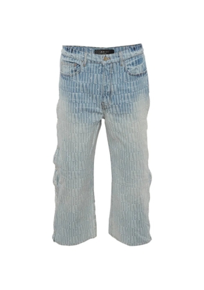AMIRI logo-jacquard snap-off jeans - Blue