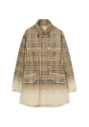 Burberry gradient Check tropical gabardine parka - Neutrals
