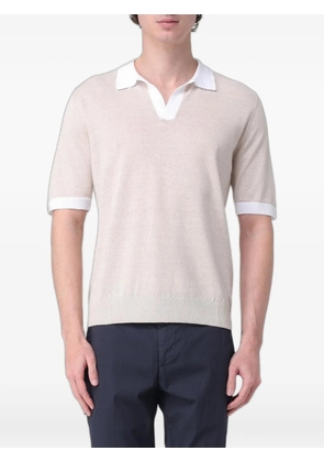 Eleventy contrast-trim polo shirt - Neutrals