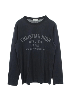 Christian Dior Pre-Owned logo-print long-sleeved T-shirt - Blue