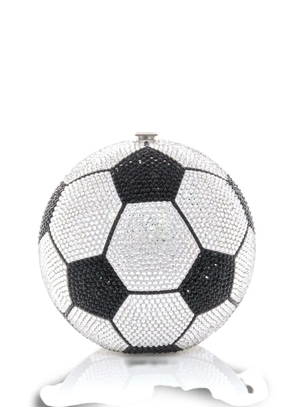 Judith Leiber crystal-embellished soccer ball clutch bag - White
