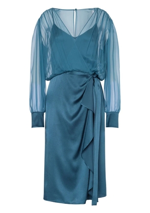 Alberta Ferretti sheer-overlay midi dress - Green