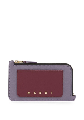 Marni Trunk saffiano-leather cardholder - Neutrals
