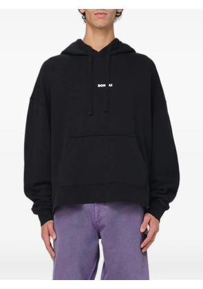 Bonsai box logo cotton hoodie - Black