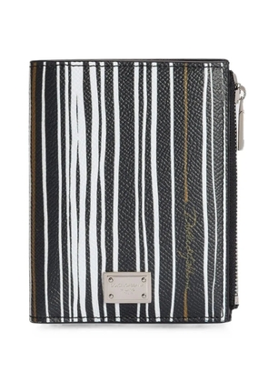 Dolce & Gabbana Stripe-print wallet in Calfskin - Green