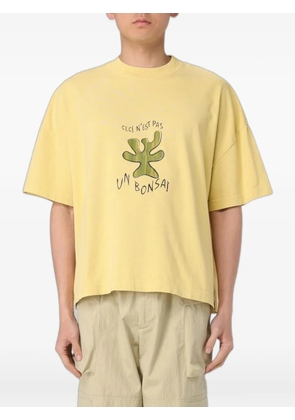 Bonsai graphic-print oversized T-shirt - Yellow