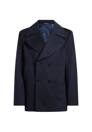 ETRO cashmere cloth pea coat - Blue