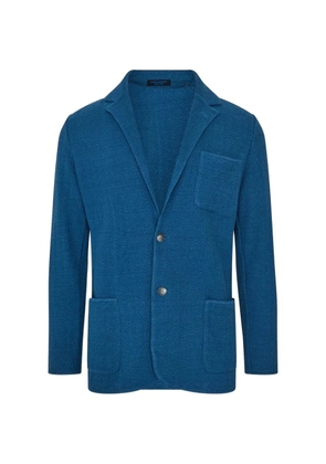 PATRICK ASSARAF herringbone-knit single-breasted blazer - Blue