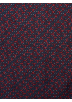 Hermès Pre-Owned horseshoe-print pocket square - Blue