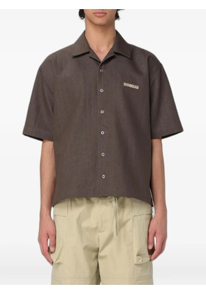 Bonsai logo-embroidered short-sleeve shirt - Brown