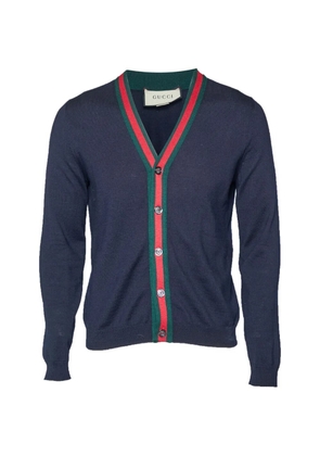 Gucci Pre-Owned Web-trim cardigan - Blue