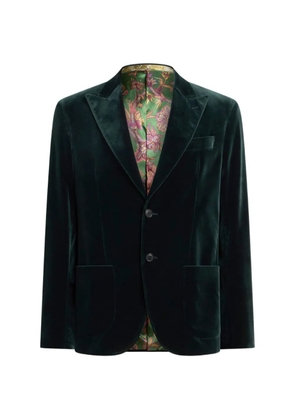 ETRO single-breasted jacket in stretch cotton velvet - Green