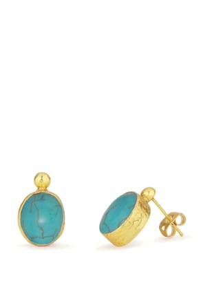Ottoman Hands turquoise Aurelia earrings - Gold