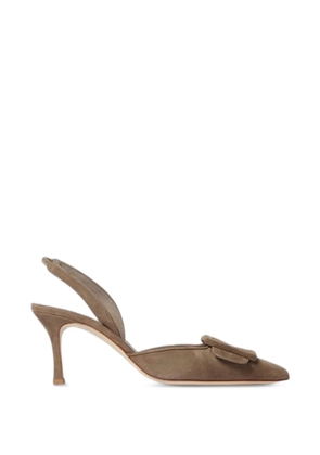 Manolo Blahnik Maysli buckle-detail slingback pumps - Brown