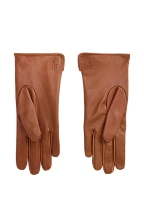 Polo Ralph Lauren cow-print textured gloves - Brown