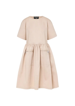 Iceberg zip-pocket gathered midi dress - Neutrals