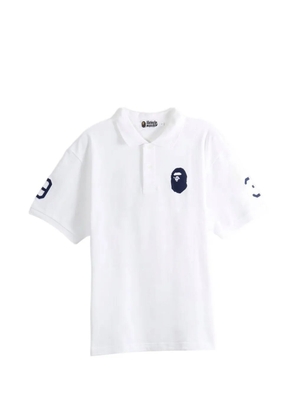 A BATHING APE® logo-patch polo shirt - White