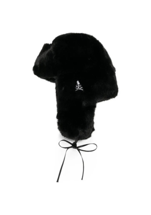 Mastermind Japan Skull-embroidered faux-fur trapper hat - Black
