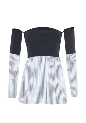 Victoria Victoria Beckham striped off-shoulder top - Blue