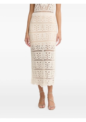 GUESS USA scalloped-edge midi skirt - Neutrals