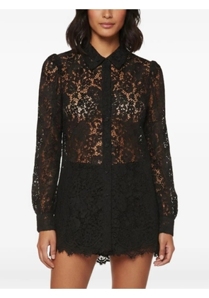 Dolce & Gabbana Pre-Owned floral lace button-up shirt - Black