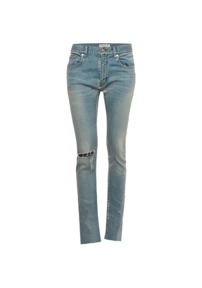 Balenciaga Pre-Owned distressed slim-fit jeans - Blue