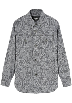 Versace Barocco jacquard gabardine overshirt - Grey