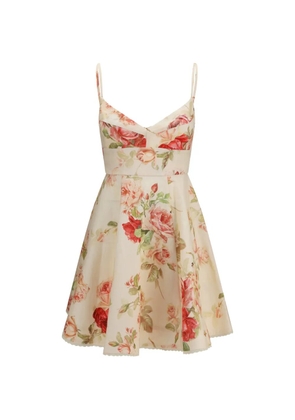 ZIMMERMANN floral-print linen mini dress - Neutrals