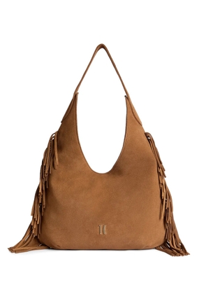 ALVIERO MARTINI 1° CLASSE fringe-detail suede shoulder bag - Brown
