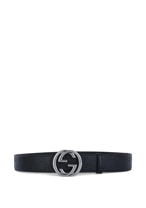 Gucci embossed interlocking belt - Black