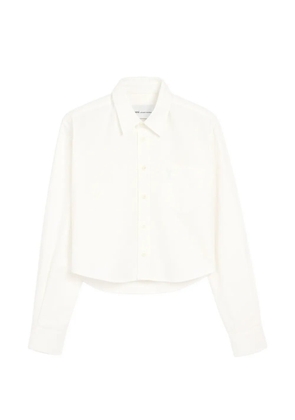 AMI Paris cotton cropped shirt with embossed Ami de Coeur - White