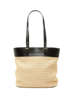 Saint Laurent Pre-Owned 2020 Boucle Raffia Shopper tote bag - Black