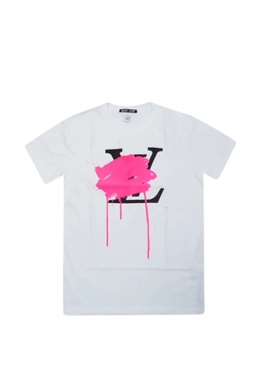 Black Score logo-print cotton T-shirt - White