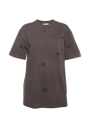 GANNI rhinestone logo T-shirt - Grey