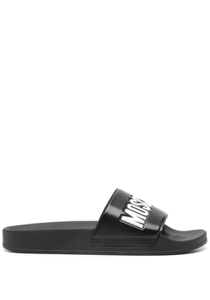 Moschino logo-embossed slides - Black